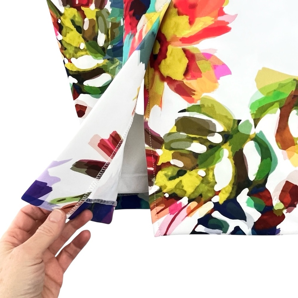 Frank Lyman Design Watercolor Floral Sleeveless Sheath Dress Midi Sz 12 - Picture 7 of 8